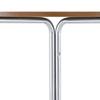 Round modern side table, walnut MDF tabletop, chrome-plated 3-leg metal frame, for living room, dining room, balcony and office, minimalist design
