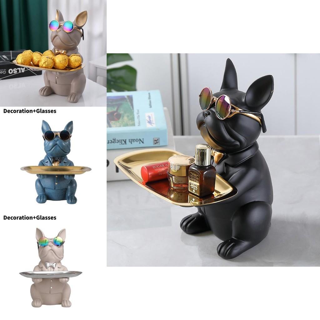 Creative Bulldog Dog Resin Decorative Piece For Key Storage And Candy Display