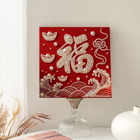 DIY Sada pro malování perlami pro dospělé Začátečníky Designy koní 3D perlové umění Řemeslná sada Předtištěné plátno Sada plastových per pro dekoraci na Nový rok Nápad na dárek