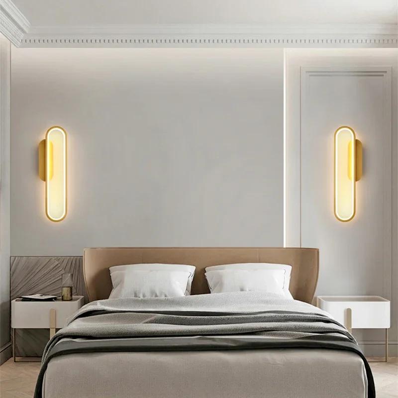 LED Wall Lamp Minimalist Luster Iron Art 85-265v for Bedroom Living Room Light Home Decoration Bedside Nordic Wall Sconce Lamps