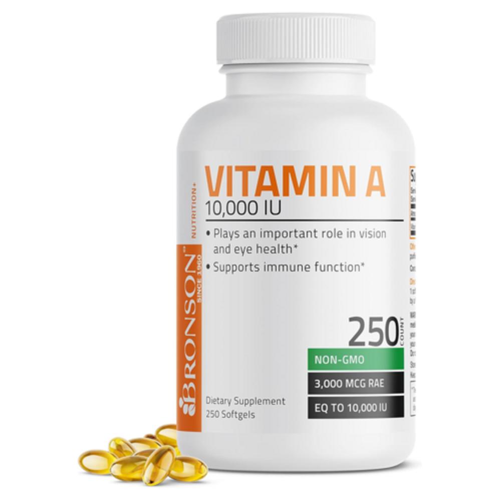 Bronson Vitamin A 10,000 IU 250 Softgels 1 Pcs (250 Tablets)
