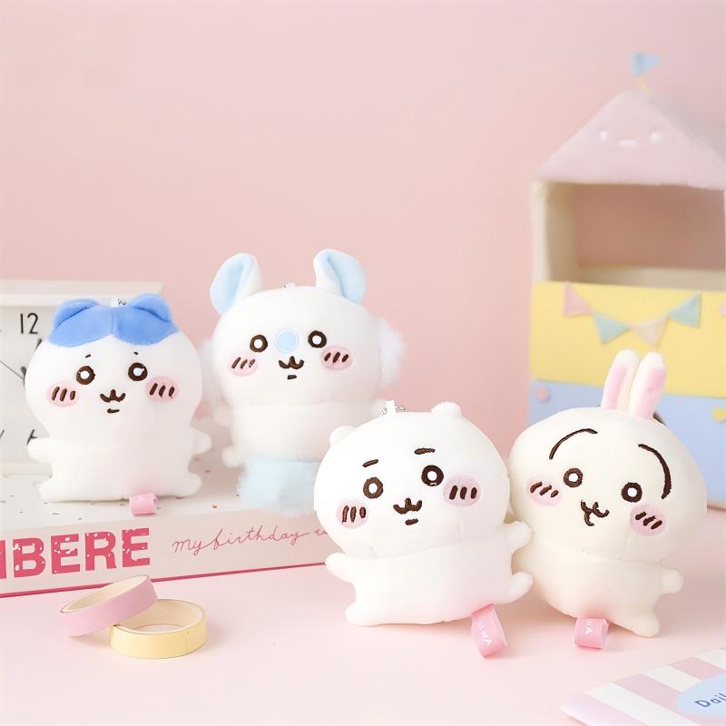 Original Chiikawa Anime Plush Doll Kawaii Usachi Keychain Hachiware Keyring Stuffed Pendent Backpack Ornament Toy Birthday Gift