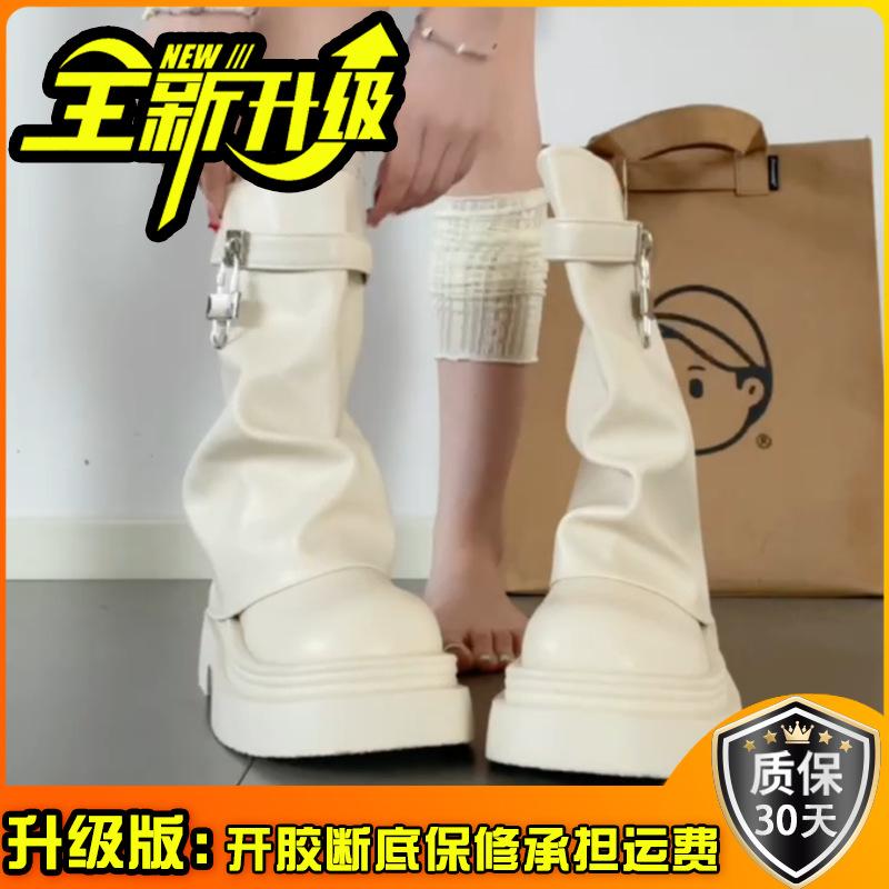High Heel Martin Boots Internet Celebrity Short Boots Women's Summer Fashion Boots Foreign Thick Heel Leather Boots Retro Versatile Panties