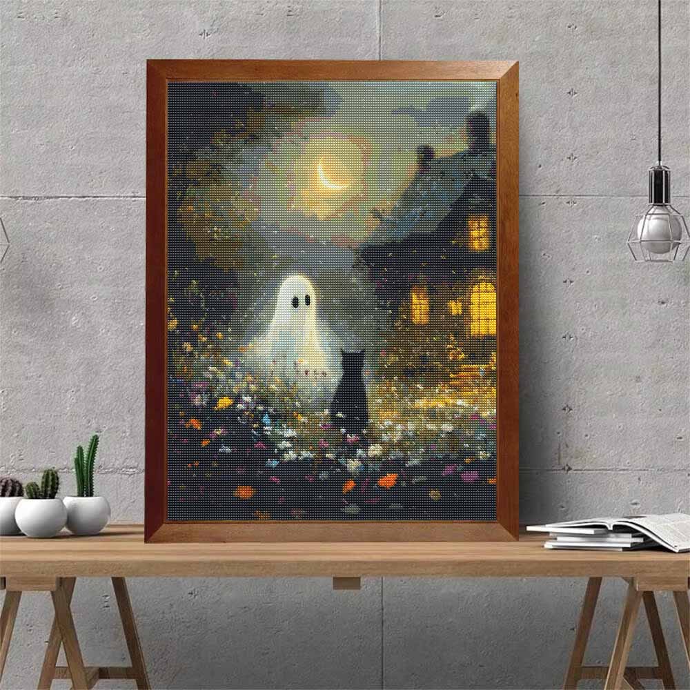 DIY Diamond Painting Canvas Moonlight Night Cat Design 5D Full Drill Art Creative Leisure Craft Home Decor Wall Decoration
