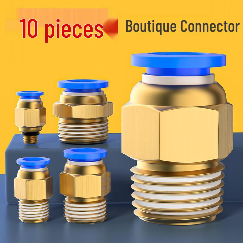 Pneumatic Quick Coupler: 4/6/8mm PC Male Air Hose Connector, Metric Coarse Thread M5/M6/02