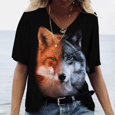 Women's T Shirt Animal Graphic 3d Print Top Summer Short Sleeve Black Tees Harajuku Streetwear Fashion Casual Female Clothing