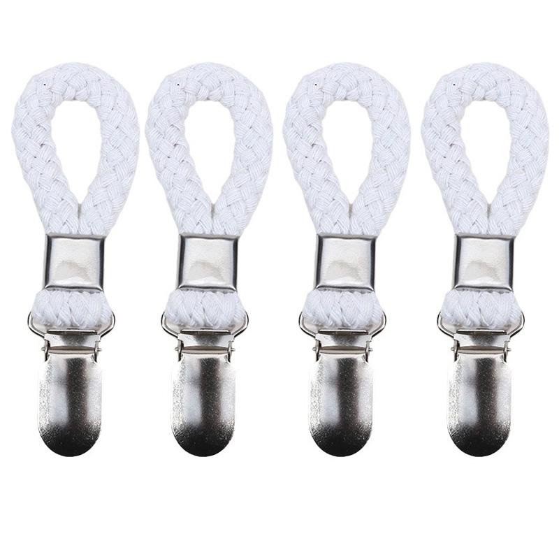 1/2/4PCS Multipurpose Braided Towel Clips Metal Clamp Bathroom Cotton Loop Cloth Hanger For Kitchen Home Storage