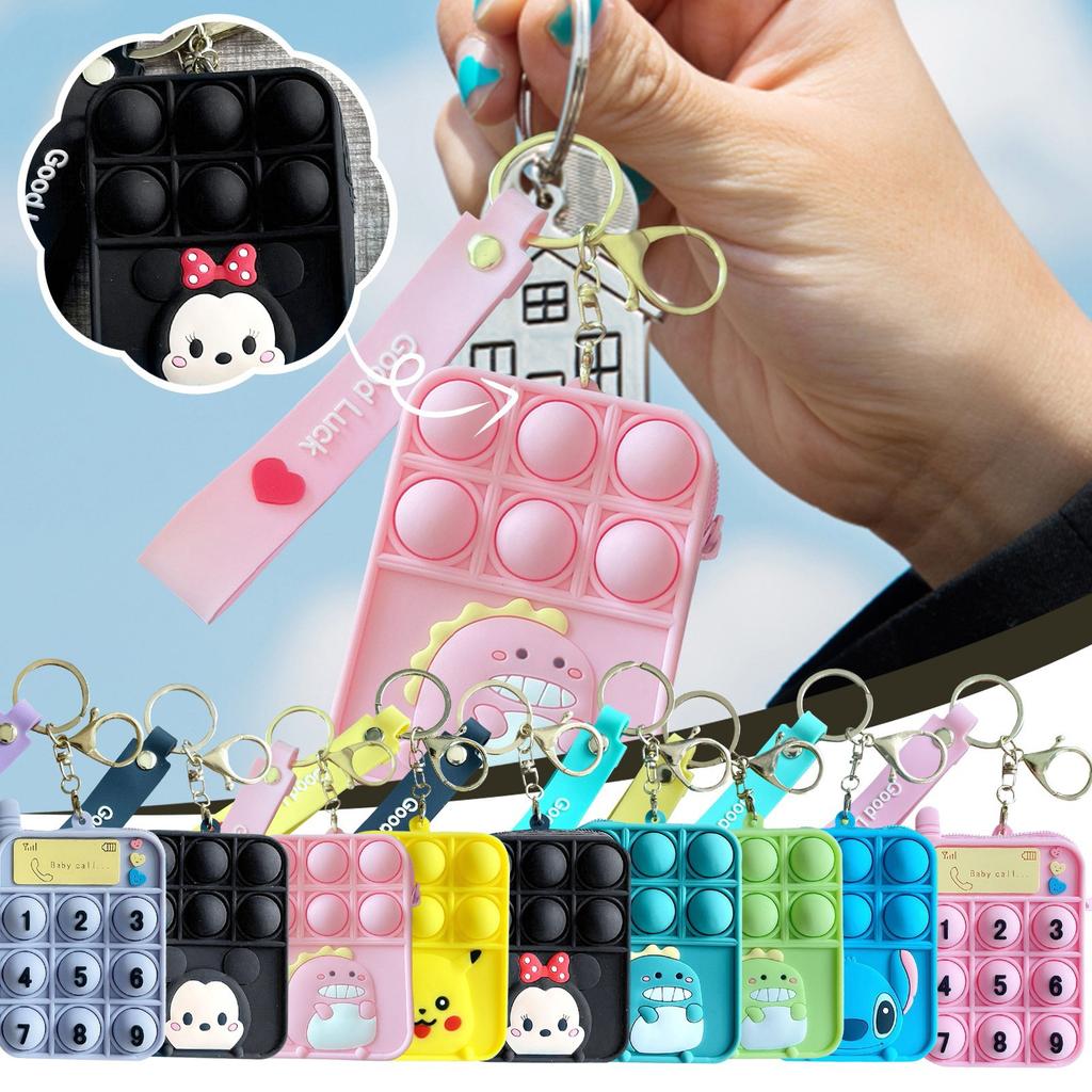 Push Toy Peněženka na mince, Bubble Toy Hračky pro úlevu od stresu pro dospělé děti
