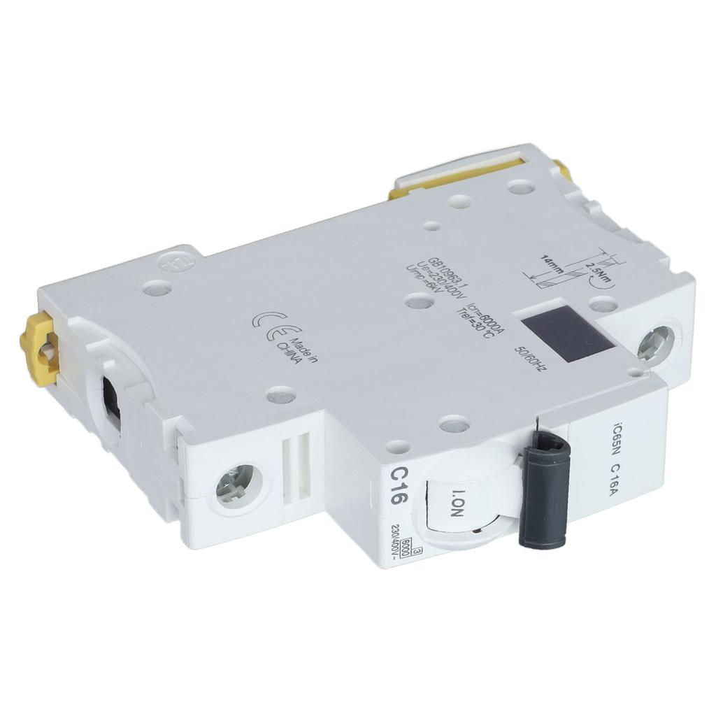 Miniature Circuit Breaker 1P Residual Current Isolator DIN Rail Mount 230V 400V 16A IC65N C16