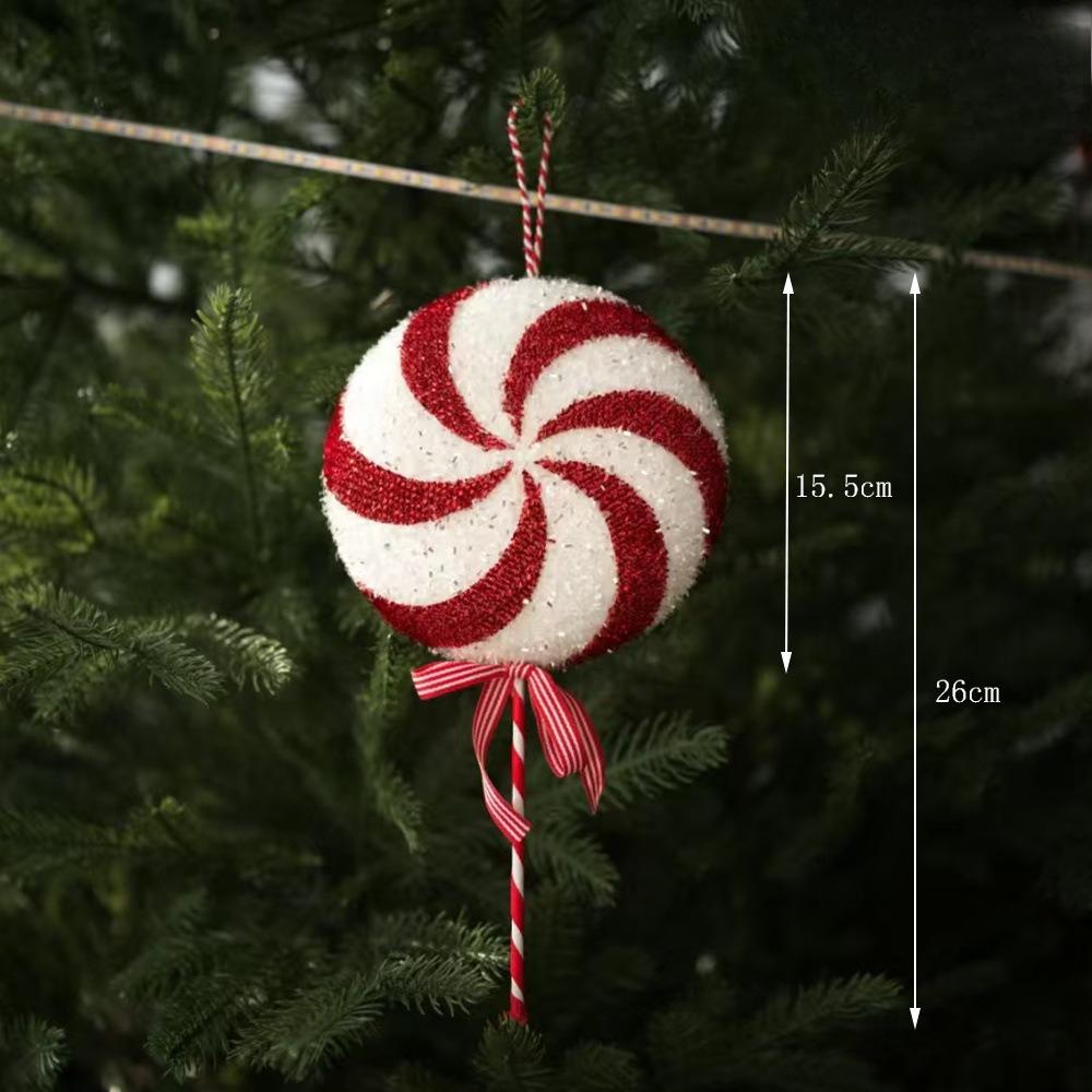1pc Festive Red & White Christmas Lollipop Decorations - Hanging Ornaments for Tree, Home & Gifts,Christmas Decorations
