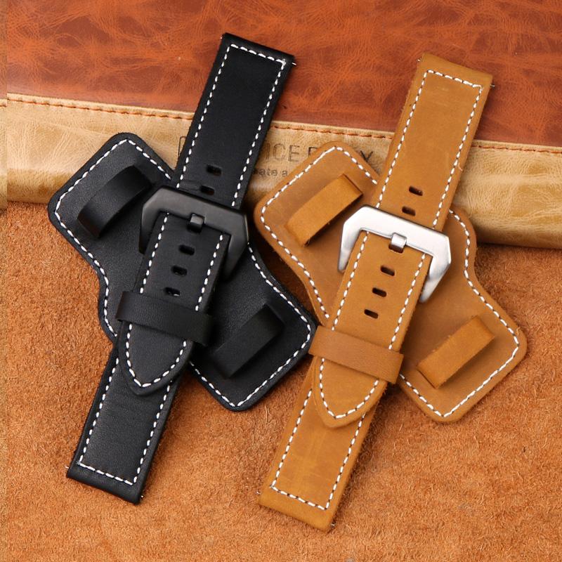 Bracelet de montre Classique POUR Panerai Cuir véritable Homme Série PAM111/441/312 Crazy Horse Ceinture boucle à aiguille 22MM 24MM 26MM