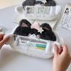 Cartoon Plush Cat Visual Pencil Case Cute Large Capacity Storage Pencil Bags Multi-functional Student Stationery Storage Box