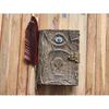Gothic Spellbook Journal with Skull & Eye Design | 200 Page Fantasy Leather Notebook | Dark Aesthetic Grimoire with Lock, Book of Shadows