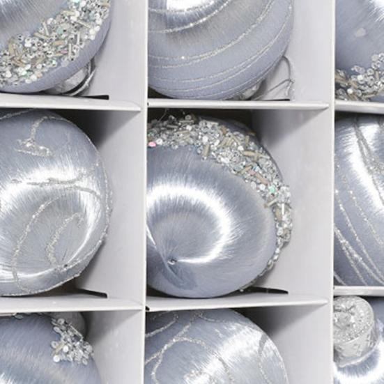 9 Pcs 3.15 Inch Christmas Ball Ornaments Glitter Sequin Xmas Hanging Foam Ball Decorations for Wedding Party Holiday Home Office Decor