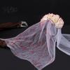 Tiara Cabeça de Rosa Talos, Véu Manchadode Sangue para Noiva Zumbi de Halloween, Aro de Cabelo de Malha Respirável com Design de Peça Única para Cosplay Temático de Casa Assombrada