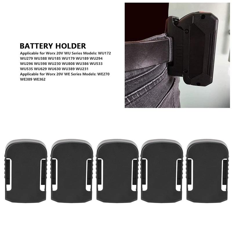 5/10pcs for Worx/kress 20V 5Pin Battery Dock Holder Battery Storage Mounts ,Wall Mount Lithium Battery Dock Storage Rack