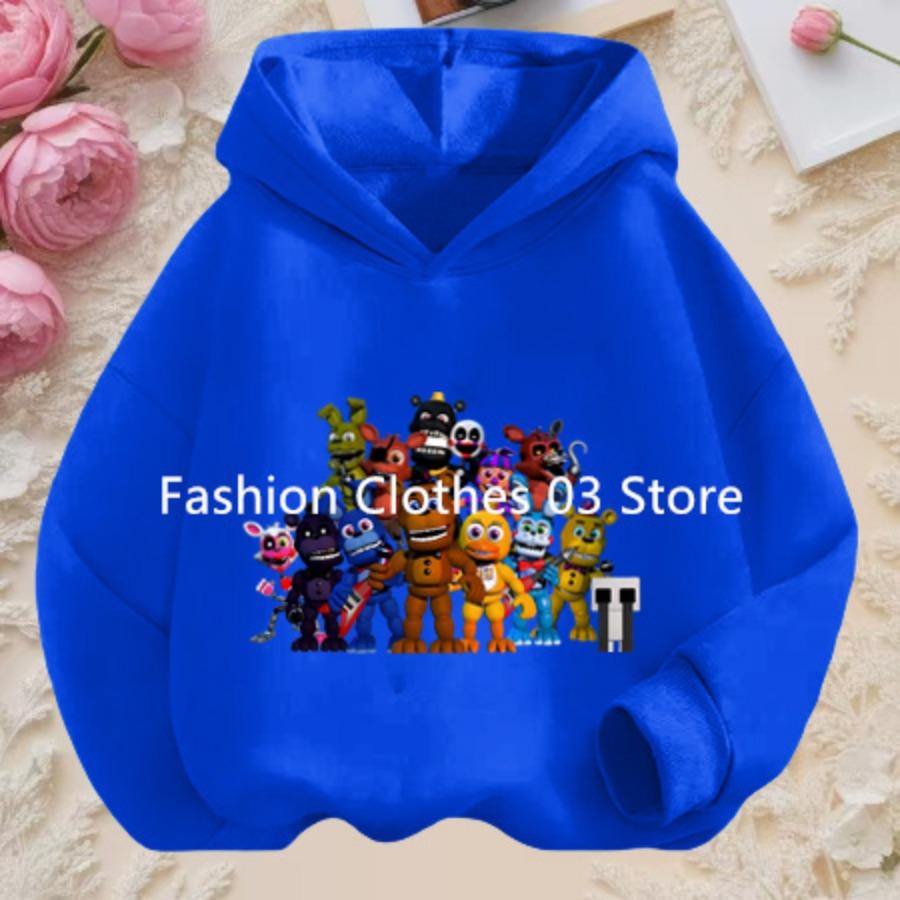 2026 Anime Five Nights Bear Hoodie 3-12 Year Kids Cosplay Unisex Hoodies Boys Sweatshirt Teen Girls Clothes Birthday Gift