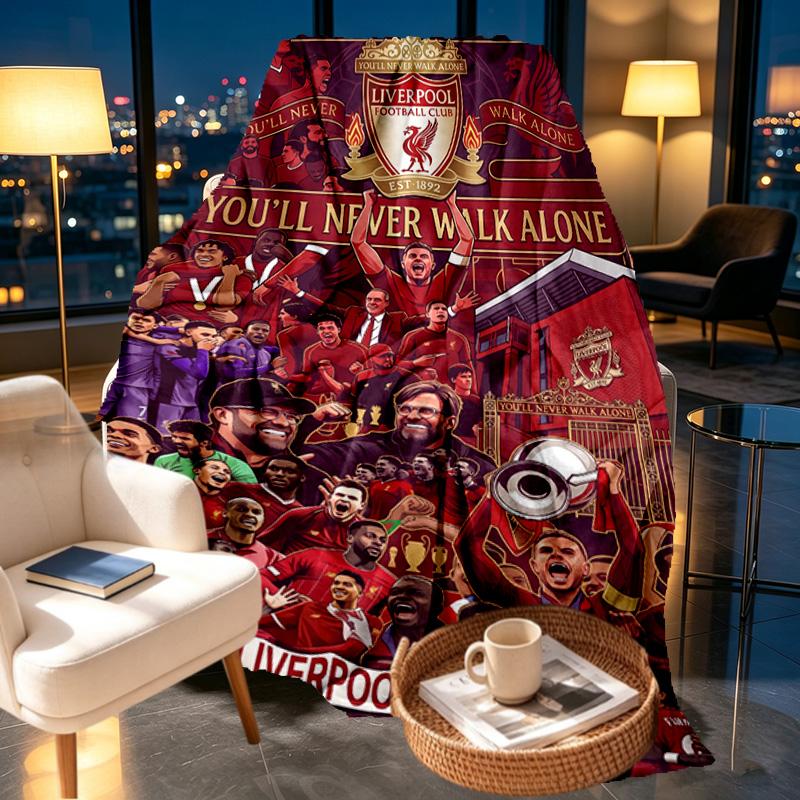 Liverpool Football Club Print Blanket - Soft & Comfortable, for Bedroom, Travel, Sofa, Home Decoration - Birthday Christmas Gift for Friend