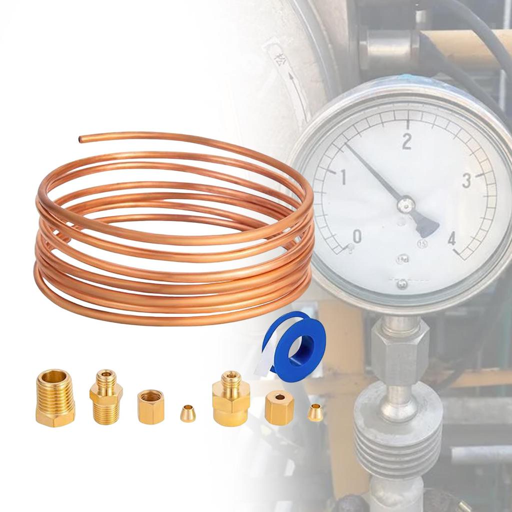 Pressure Gauge Tubing Kit 72'' High Performance High Temperature Ductility Heat Resisting Accessories for Professional Repair