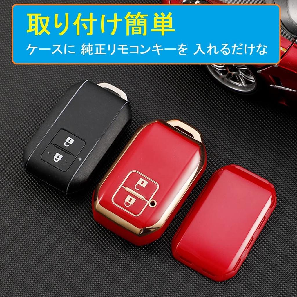 ZANEKO Jimny Key Suzuki Hustler Key Swift Wagon R Stingray Keychain Cat Case, Cover, (Black Design, Cute)
