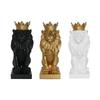 Resin Lion Statue Crown Lions Sculpture Animal Figurine Abstract Decoration Home Decor Nordic Model Decor Table Ornaments