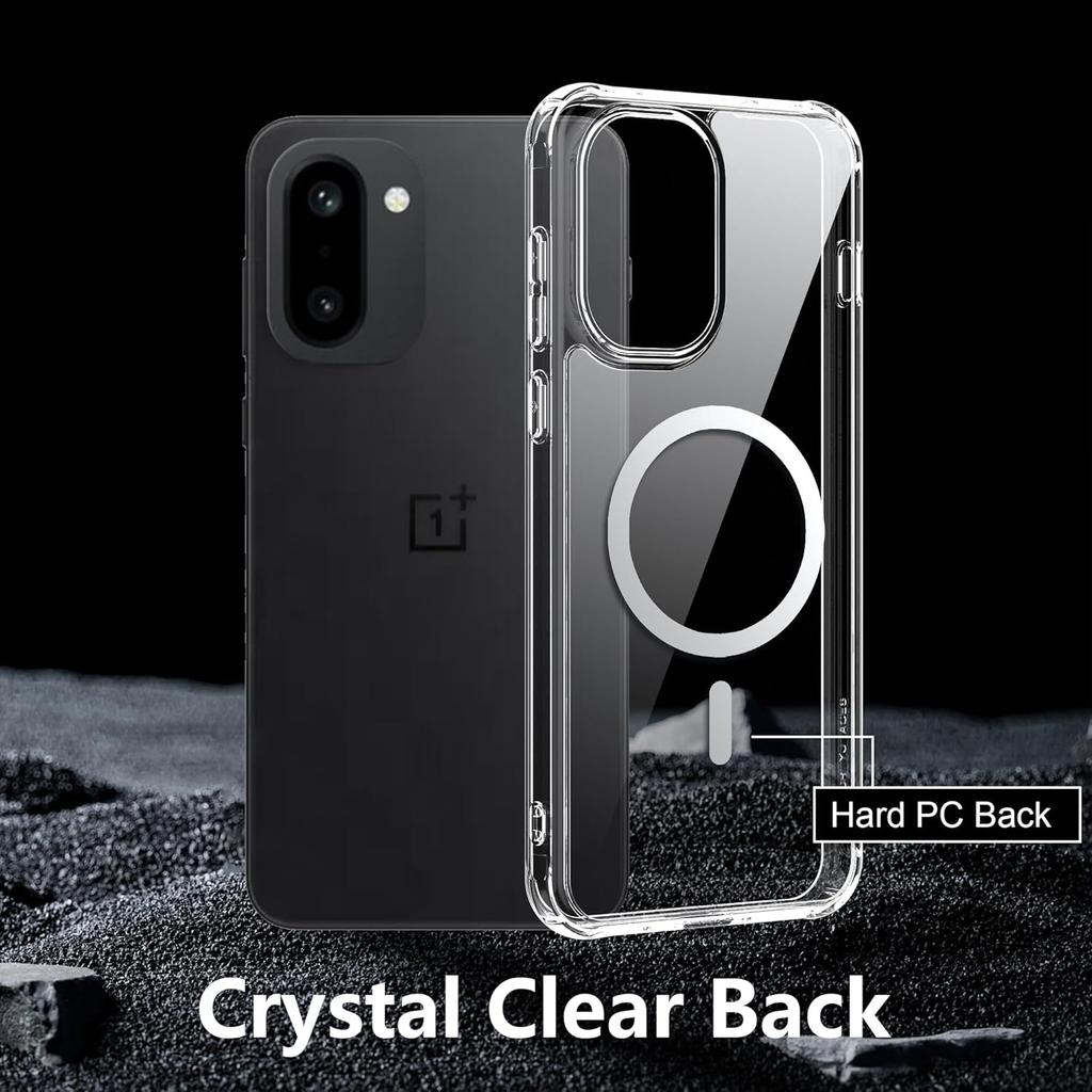 Shockproof TPU+PC Wireless Charging Magnetic Case For OnePlus 15R OnePlus15R 5G Clear Back Cover Phone Case