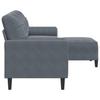 3 Seater Sofa with Ottoman in Dark Gray 210 cm Velvet