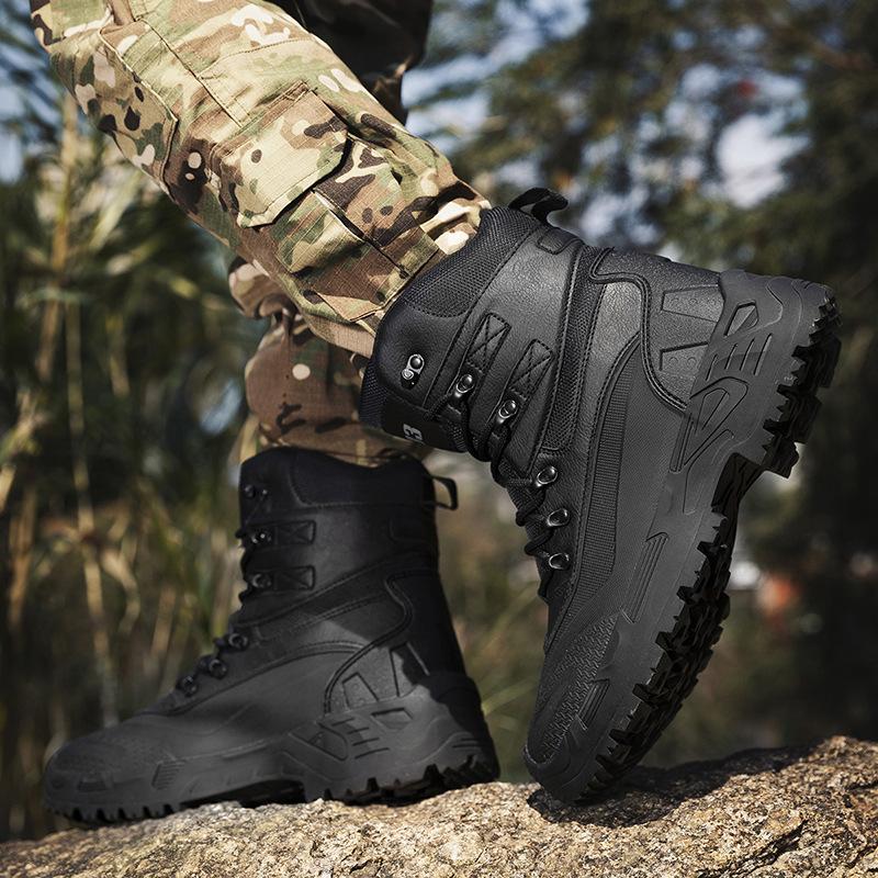 New Military Boots High-top Large-size Breathable and Wear-resistant Outdoor Camping Camping Hiking Tactical Boots Hiking Shoes