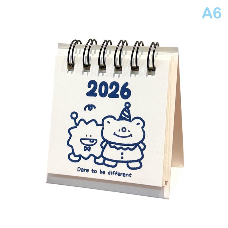 2026 Horse Year Mini Desk Calendar Cartoon Portable Coil Monthly Calendar Planner Office And Home Decor New Year'S Present
