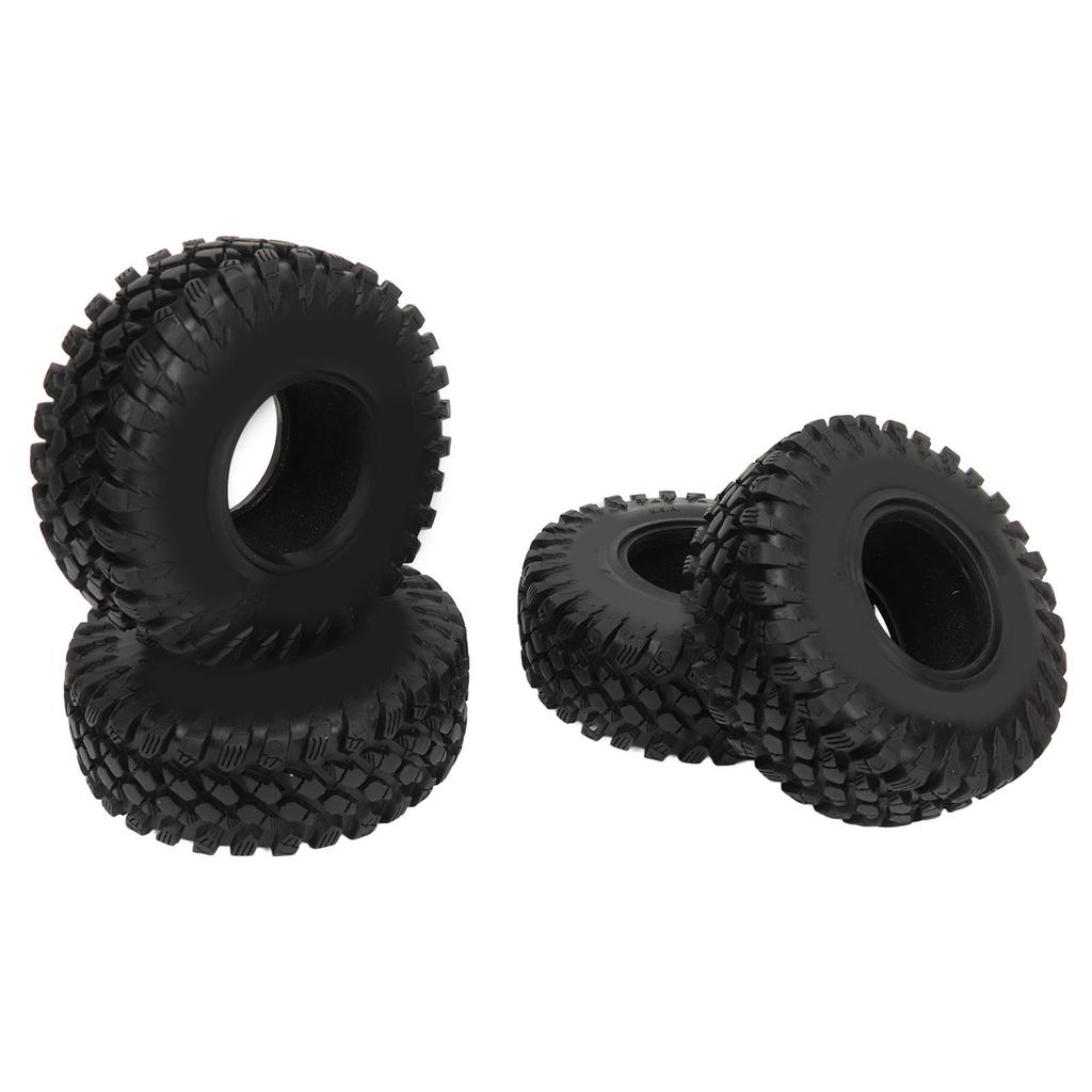 RC Tires 2.2inch 4Pcs RC Rubber Tyre Set Wheel Tires for 1:10 RC Crawler 130mm Diameter RC Accessories Black