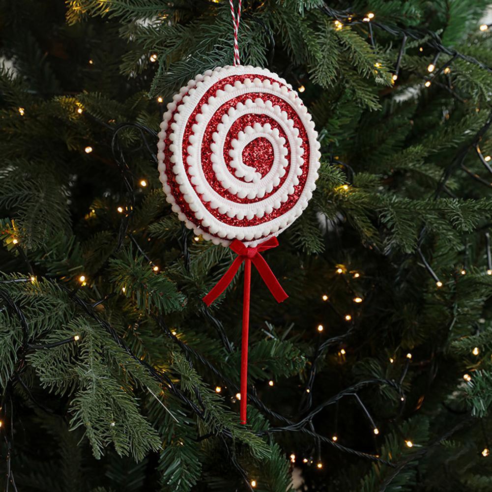 Christmas Tree Candy Cane Decoration Sweet Sparkling Candy Model with String Christmas Lollipop Cane Decorations Set for Tree