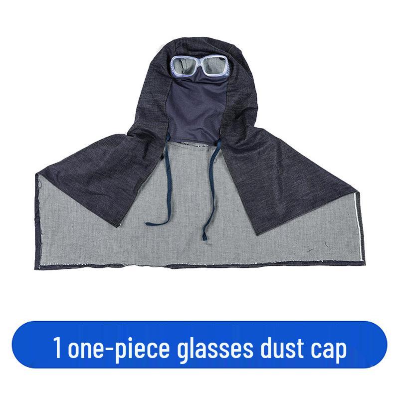 Unisex Durable Denim Summer Hood with Removable Shawl for Industrial Work