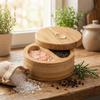 Swivel Lid Wood Spice Box Multifunctional Kitchen Condiment Pots  Kitchen Organizer