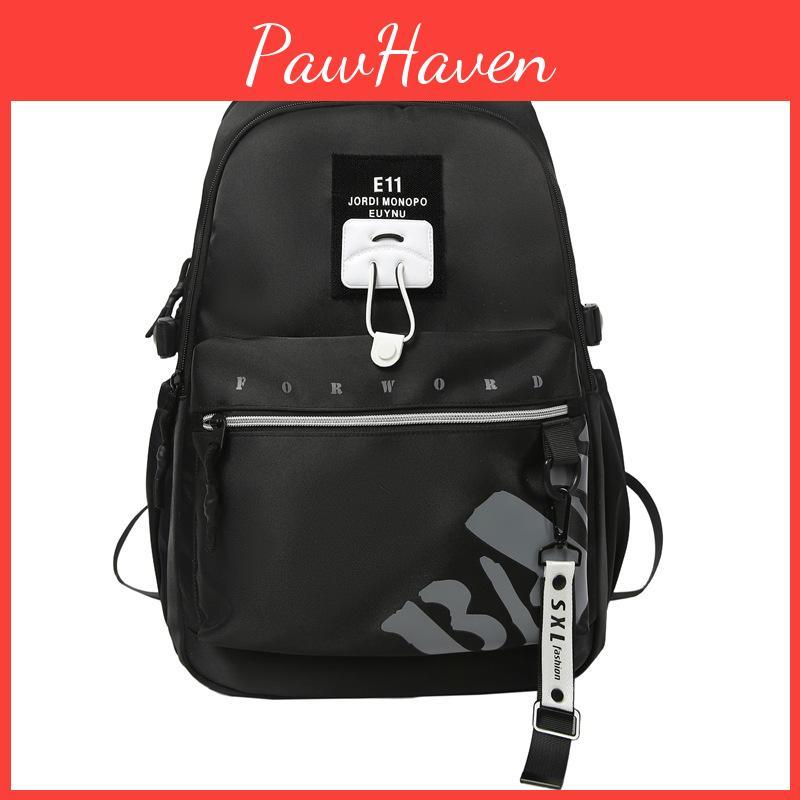 Casual Nylon Backpack With Large Capacity And Letter Printing Design For Daily