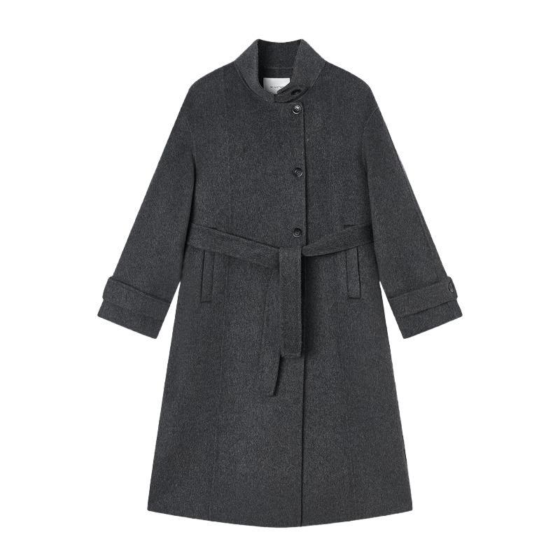 Xiangying Women's Cashmere-Wool Blend Mid-Length Double-Faced Wool Coat