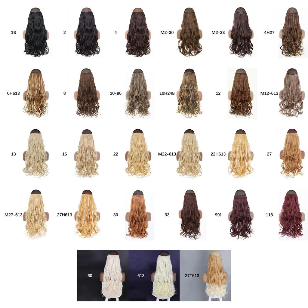 MISS WIG Damen Tägliches Tragen Natürlich Gewellt Unsichtbare Haarverlängerung Ohne Clips Synthetische Faser Langes Gewelltes Gerades Haarteil