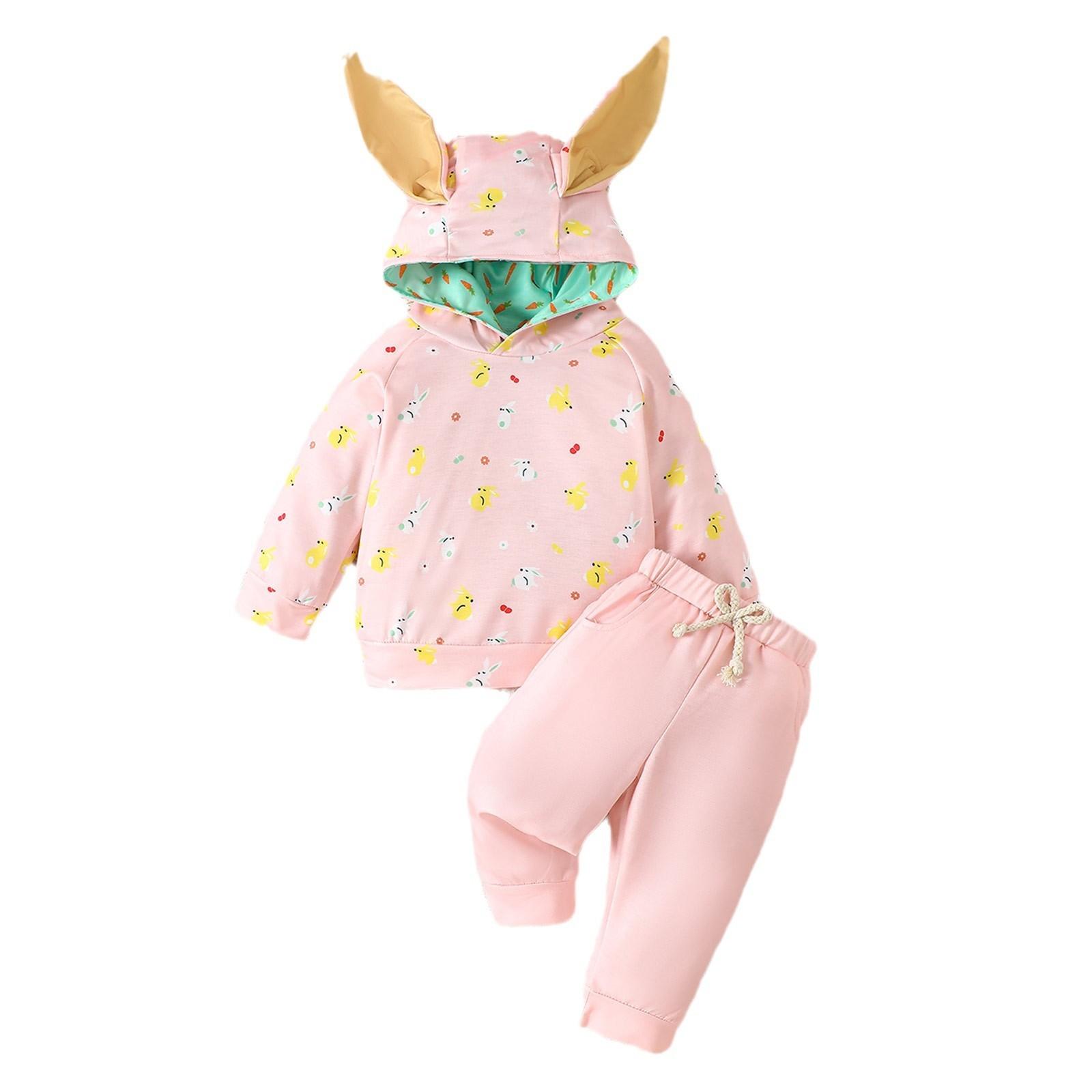 

Детский модный комплект из топа и брюк с длинными рукавами и рисунком из мультфильма 3 розовый