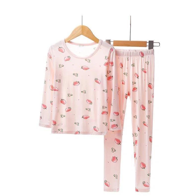 

Kids Autumn Pajama Set: Toddler Girls Long Sleeve Modal Top & Trousers 110 cm