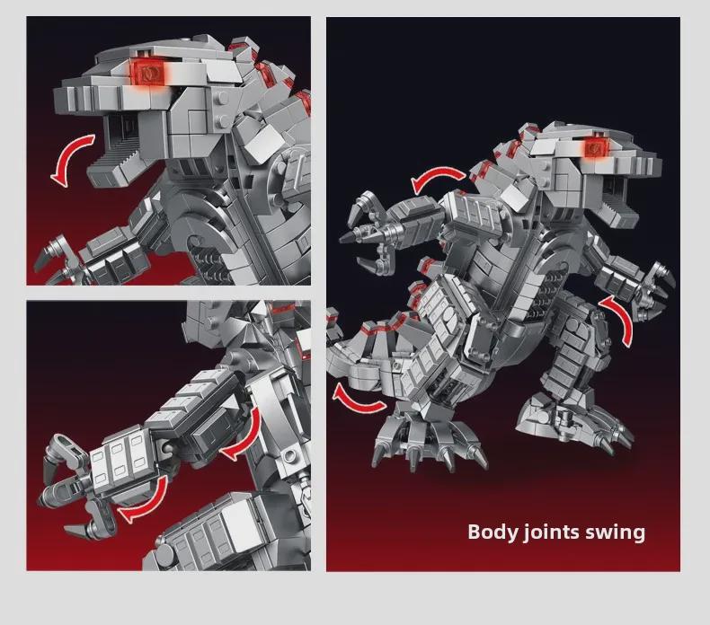 Penros Dinosaur Battle Puzzle: Godzilla vs. King Kong Gorilla - Compatible with Lego Blocks, Perfect Gift for Boys