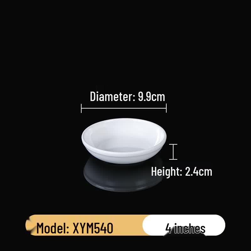 White Melamine Three-Compartment Dipping Dish