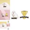 Unique Creative Cartoon White Dove Owl Trophy Style Metal Badge Fun Animal Pin