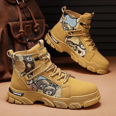 Outdoor Casual Men's Shoes Bear Martin Boots Men's High-top Tooling Boots New Autumn Locomotive Tide Boots Men