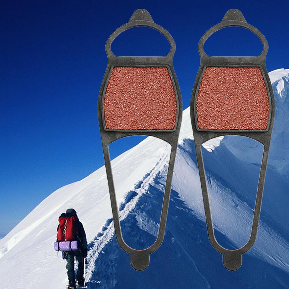 Coarse Sand Ice Snow Grips for Boots Shoes Anti Slip Traction Ice Shoes Grippers for Ice Snow Winter Hiking Climbing Ice Fishing
