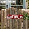 Vintage Metal Sign Candy Cane Lane Retro Christmas Wall Decor