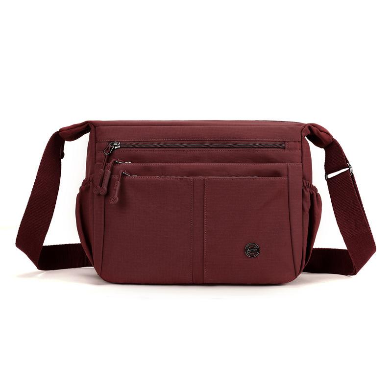 

Женская многосекционная сумка через плечо, сумка-кроссбоди, легкая нейлоновая сумка для мамы темно-красного