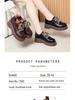 Women's Fashion Leather Loafers: Non-slip, Thick Sole, Lace-up, Casual, Versatile Shoes for Spring and Autumn.
