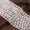 1String, Baroque Waterdrop Pearl 7-8mm, Fashion Women Natural Freshwater Pearl Beads for Jewelry Making DIY Crafts, Luxury Bulk Gifts 36cm