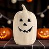 Halloween Pumpkin Lantern Decorative Hand-Carved Pumpkin Table Ornament Handcrafted Jack O Lantern Shade Home Room Decoration