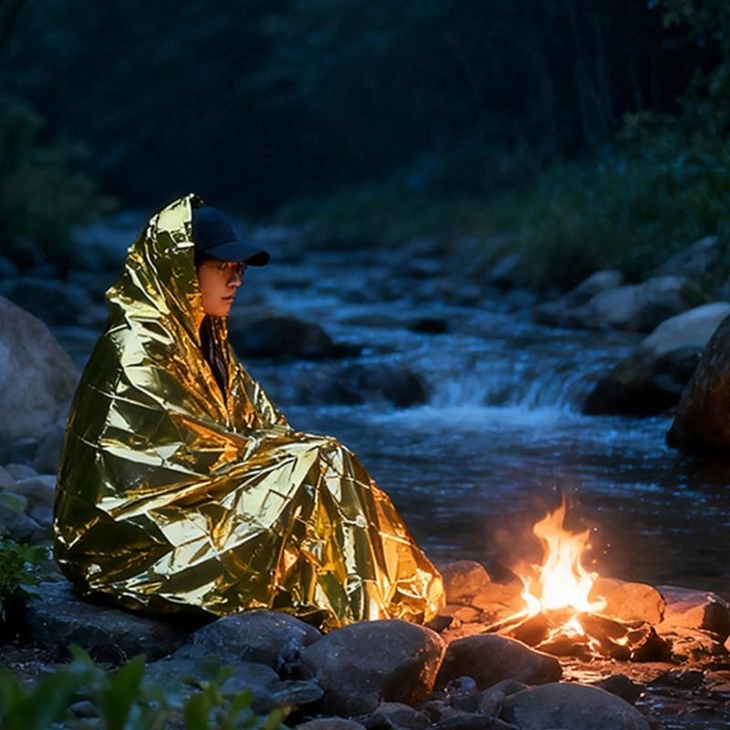 Outdoor Survival Blankets Emergency Thermal Blanket Windproof Insulation Aluminum Film Thermal Blanket for Camping