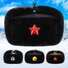 Winter security cotton hat, black thickened velvet leather hat, windproof and warm duty cold-resistant cotton hat